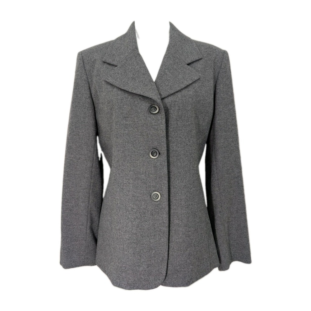 Bloomingdale's Gray Wool Blend Blazer Women's Size 8